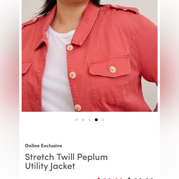 🍎 Stretch Twill Utility Jacket by Torrid size 3 - Picture 4 of 6
